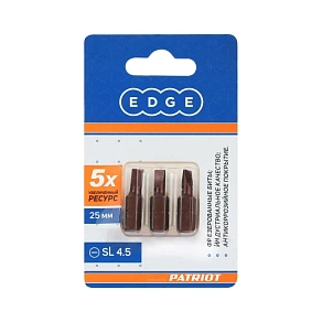 Бита EDGE by PATRIOT SL 4.5мм длина 25 мм, 3шт в блистере